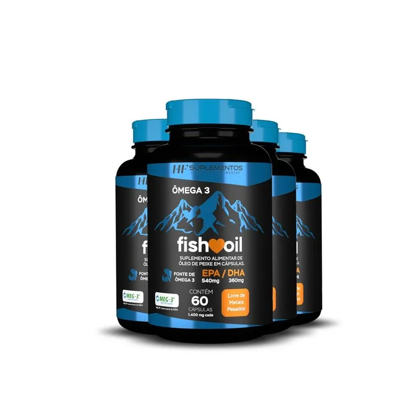 4X omega 3 fish oil meg 3 60 cps hf suplementos