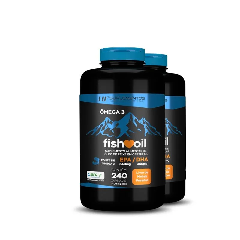 2X omega 3 fish oil meg 3 240 cps hf suplementos