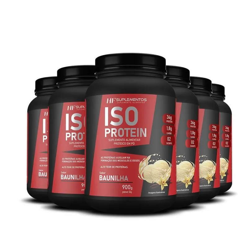 6X Whey Isolado Protein Baunilha 900G Hf Suplementos