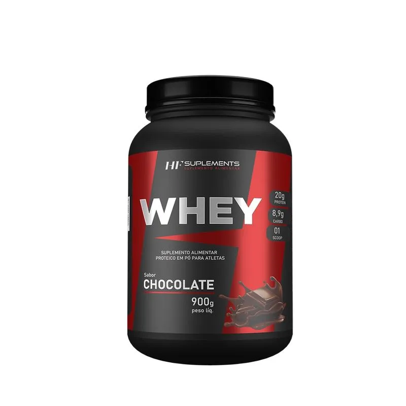 Whey protein de chocolate 900G hf suplements proteina + scoop