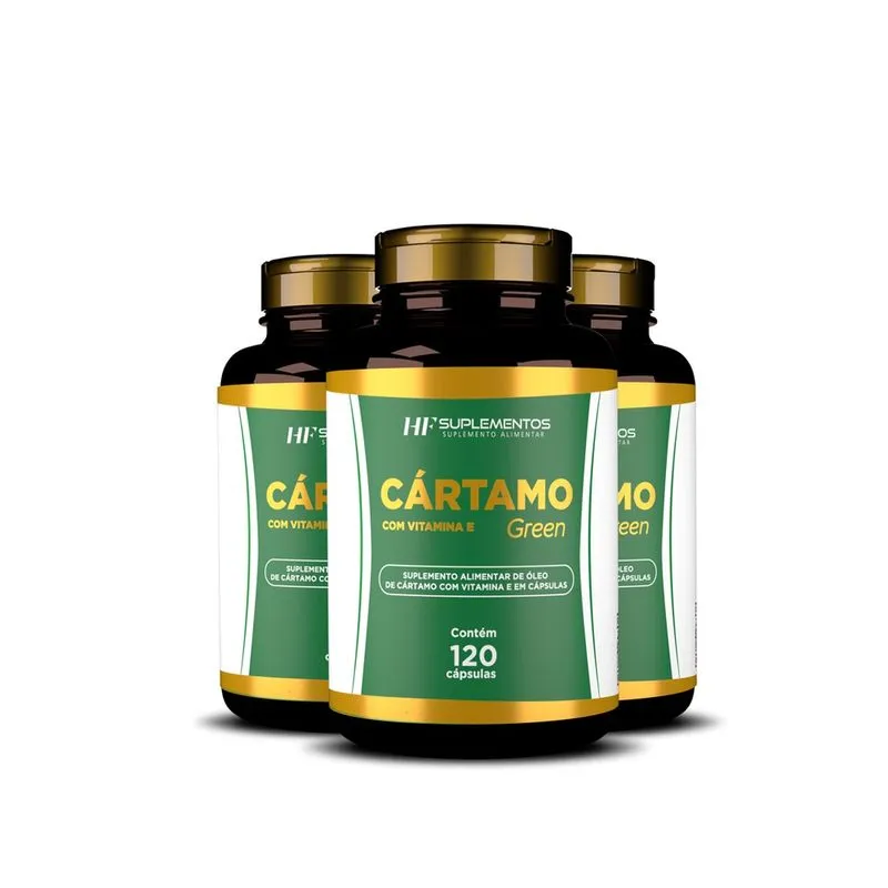 3X óleo de cártamo com vitamina E 120 caps hf suplementos