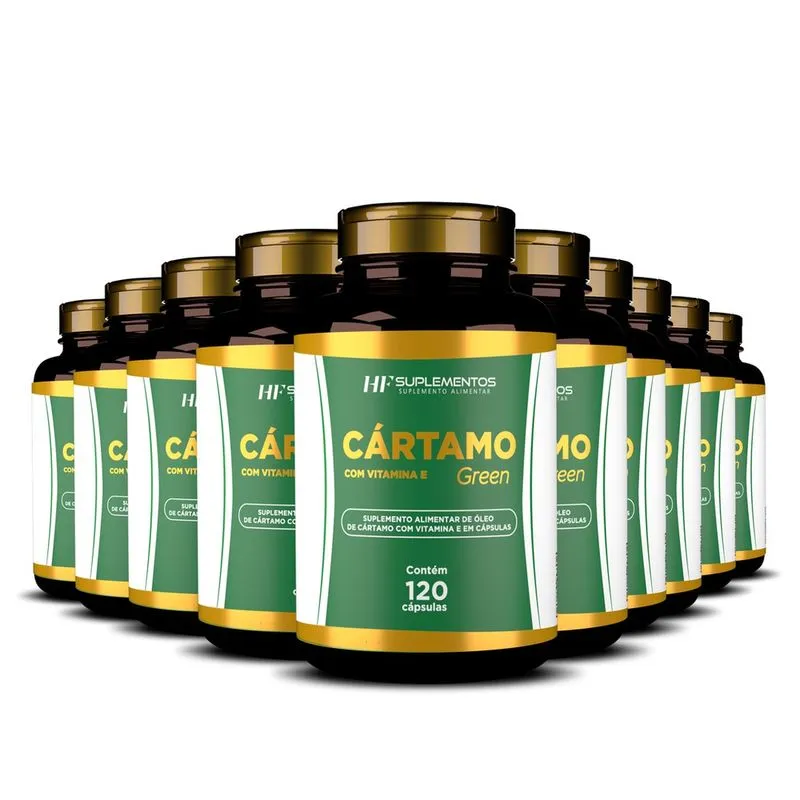 10X óleo de cártamo com vitamina E 120 caps hf suplementos