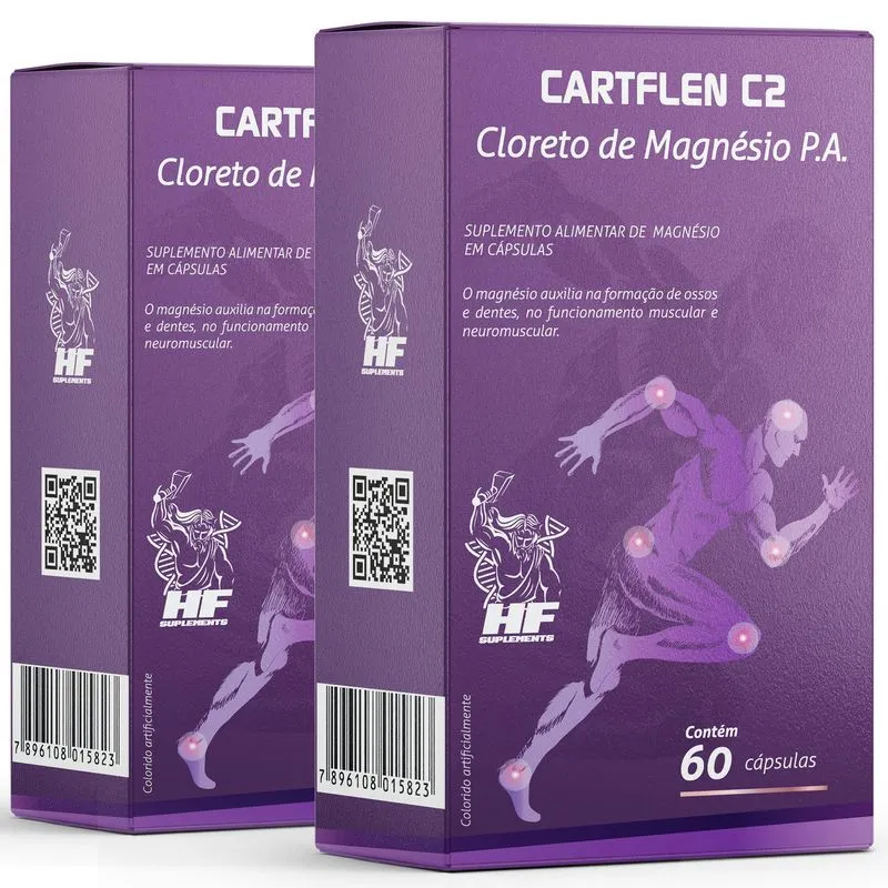 2x Cartflen C2 Cloreto De Magnesio Pa 60 Caps Hf Suplementos