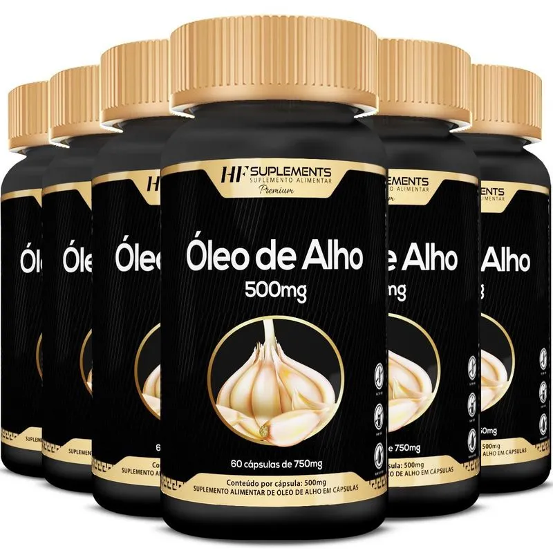 6x Oleo De Alho Premium 60caps Hf Suplementos