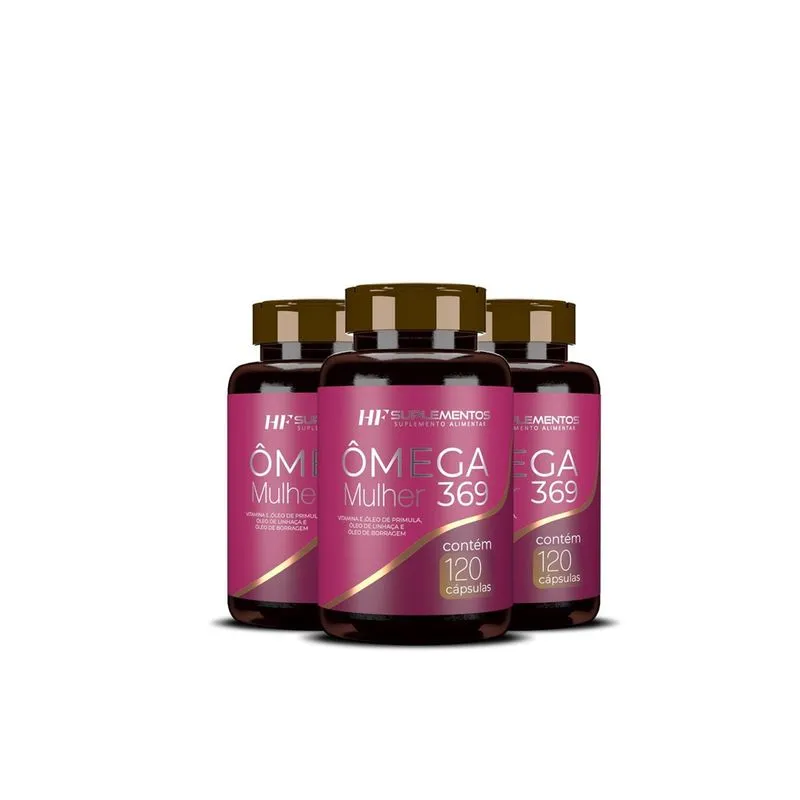 3X Omega 3 6 9 Mulher Hf Suplementos 120Caps