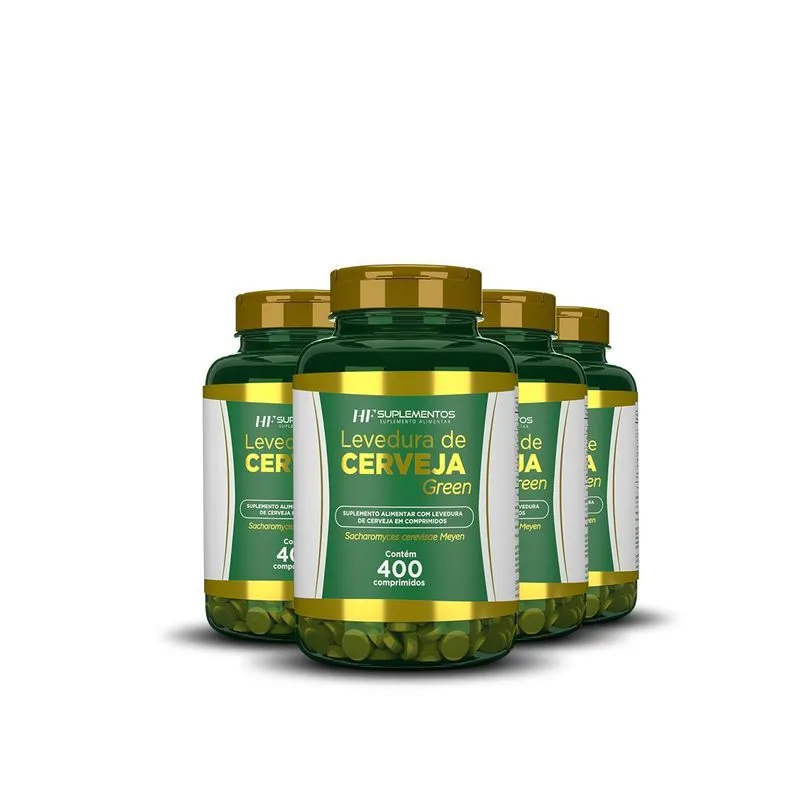 5x Levedura De Cerveja Green Hf Suplementos 400 Comp