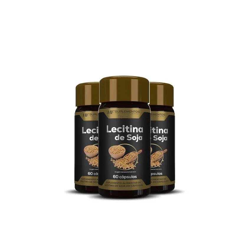 3X Lecitina De Soja Hf Suplementos 60 Caps