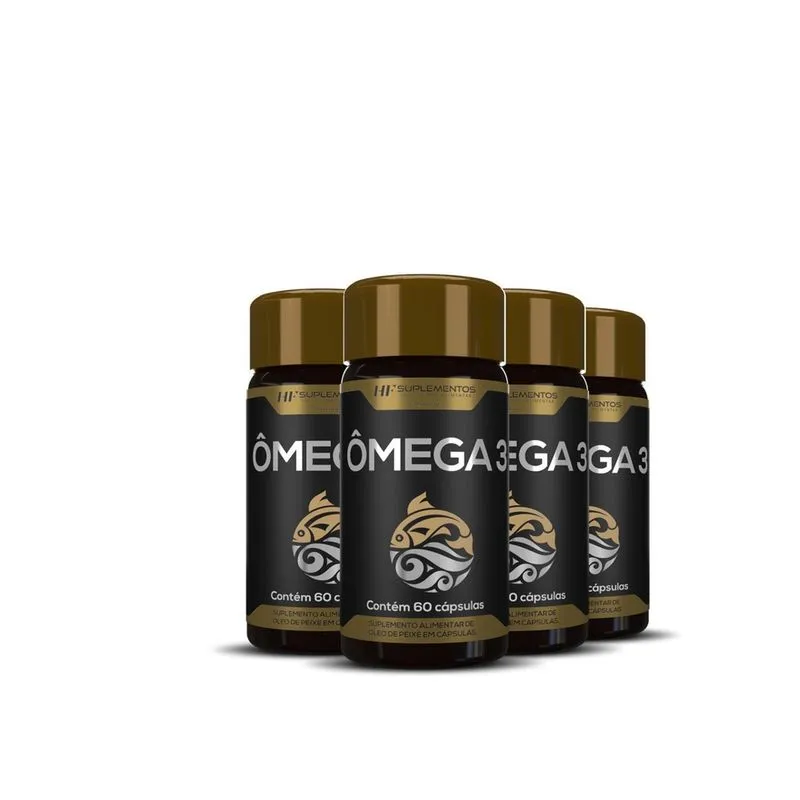 4X Omega 3 Oleo De Peixe Premium 60Caps Hf Suplementos