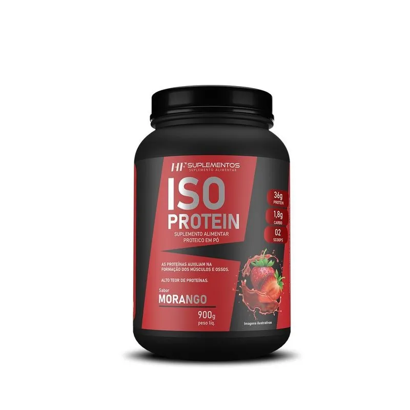 Whey Isolado Protein Morango 900G Hf Suplementos