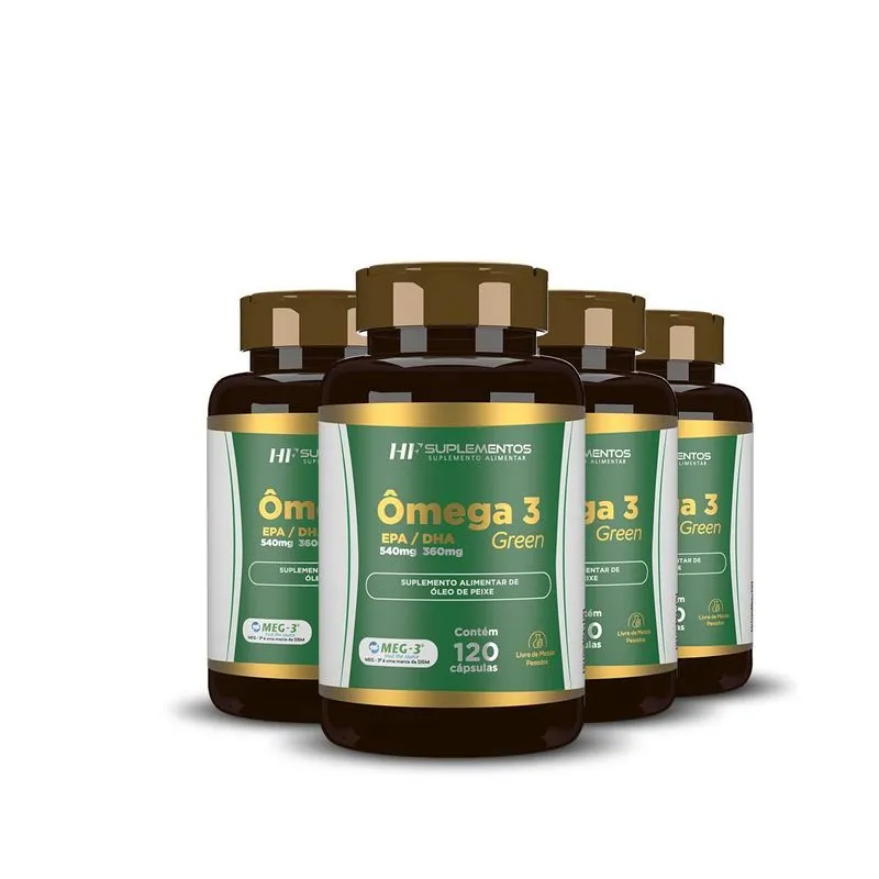 4x Omega 3 120 Caps Epa540mg + Dha360mg Hf Suplementos