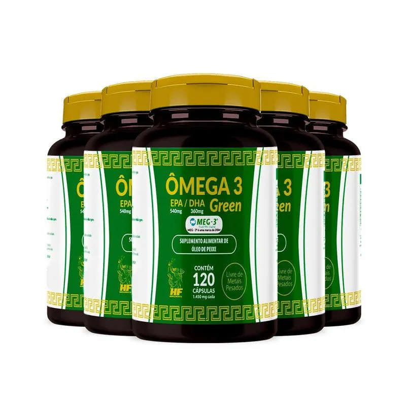 5x Omega 3 120 Caps Epa540mg + Dha360mg Hf Suplementos