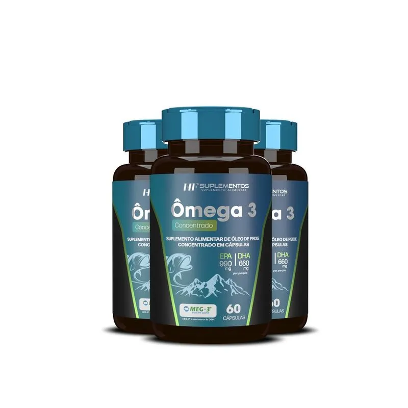 3X Omega 3 Concentrado 60 Caps Hf Suplementos