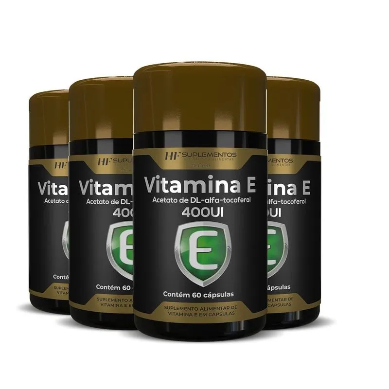 4x Vitamina E 400ui Alfa Tocoferol 60 Caps Hf Suplementos