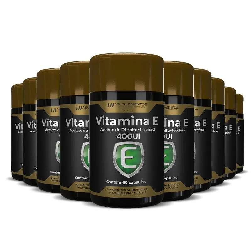 10x Vitamina E 400ui Alfa Tocoferol 60 Caps Hf Suplementos