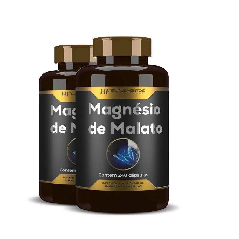 2X Magnésio De Malato Premium 240Caps Hf Suplementos