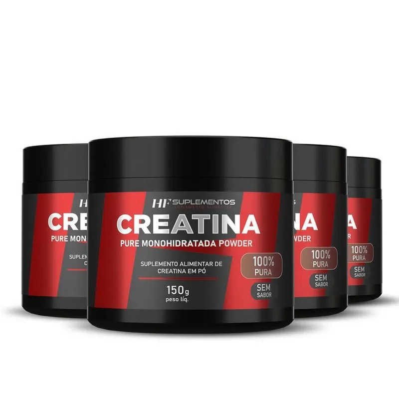 4X Creatina Em Pó 3G Pura Hf Suplementos 150G