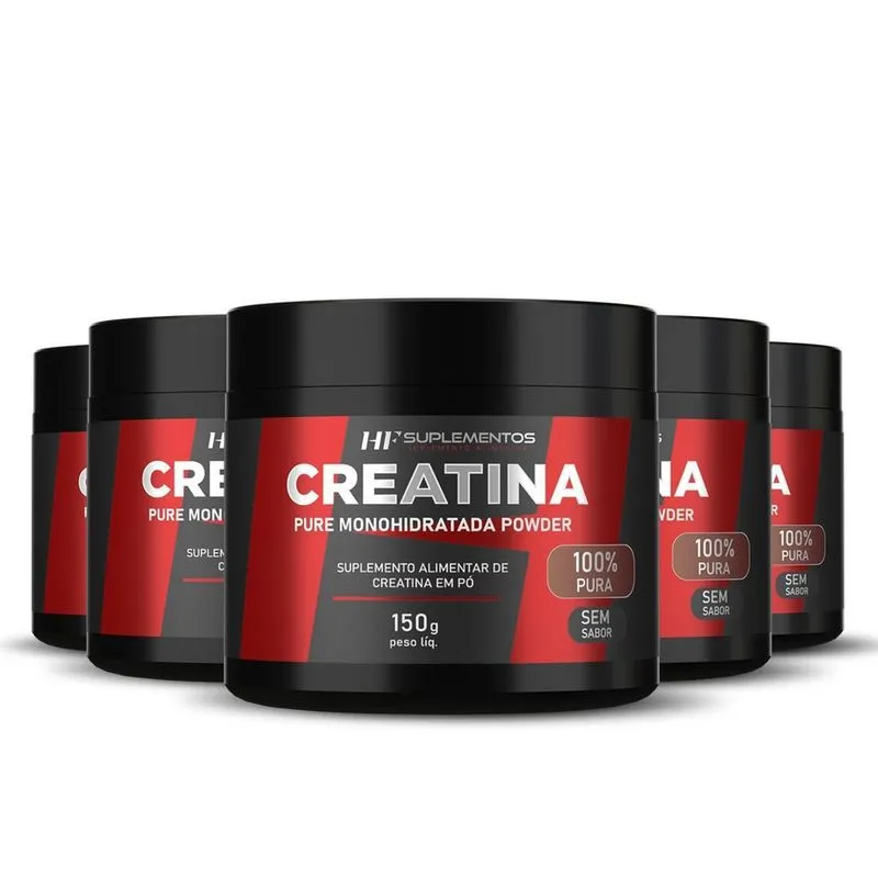 5X Creatina Em Pó 3G Pura Hf Suplementos 150G