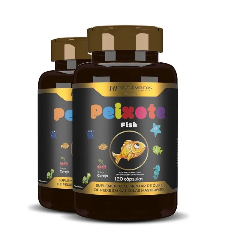 2X Peixote Omega 3 Kids Mastigavel 120Caps Hf Suplementos