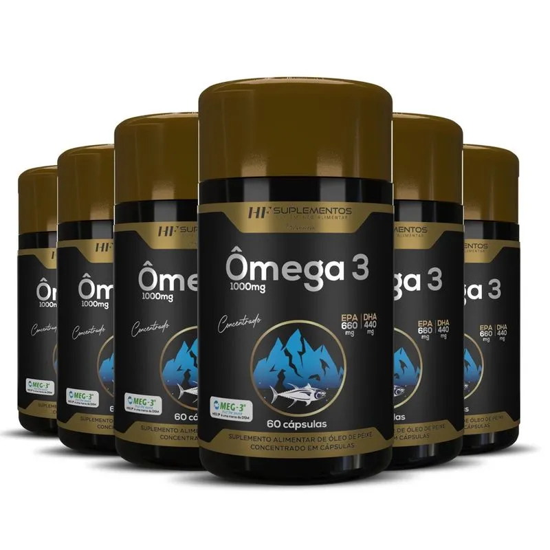 6X Omega 3 Alasca 33/22 Concentrado 60Caps Hf Suplementos