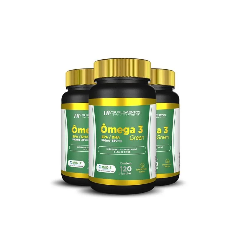3X Omega 3 Epa 540Mg + Dha 360Mg 120Caps Hf Suplementos