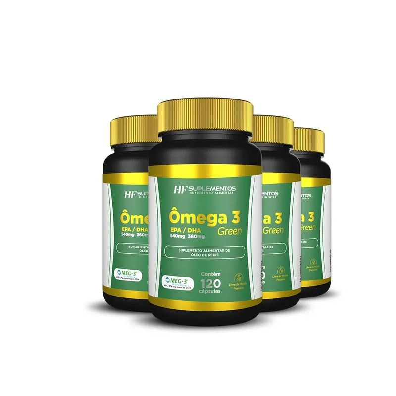 4x Omega 3 Epa 540mg + Dha 360mg 120caps Hf Suplementos