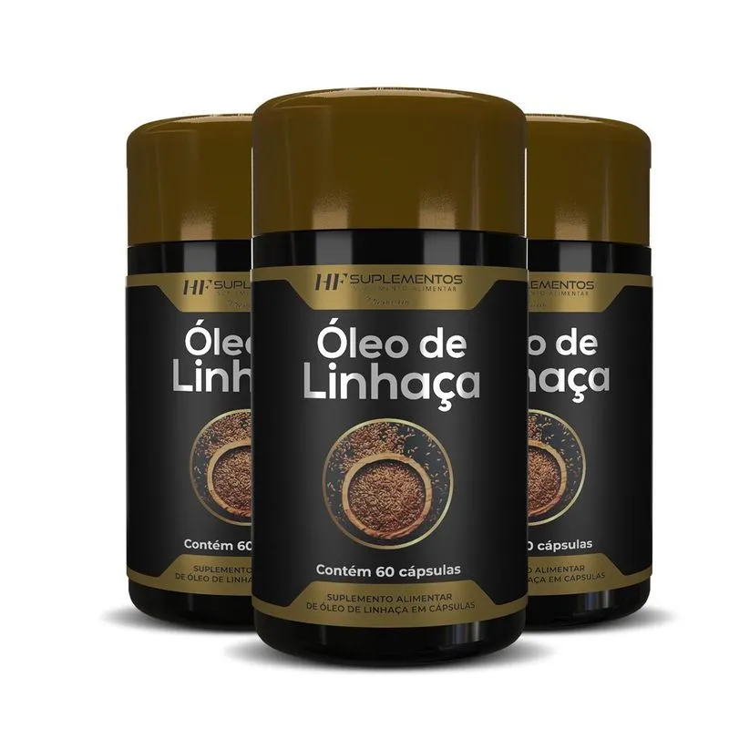 3x Oleo De Linhaça 60caps Premium Hf Suplementos