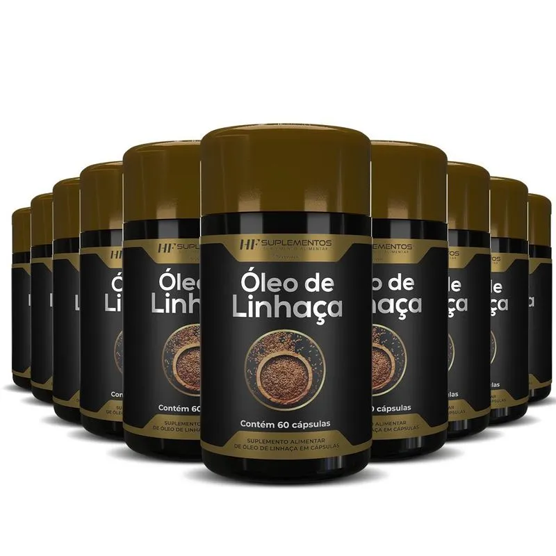 10x Oleo De Linhaça 60caps Premium Hf Suplementos