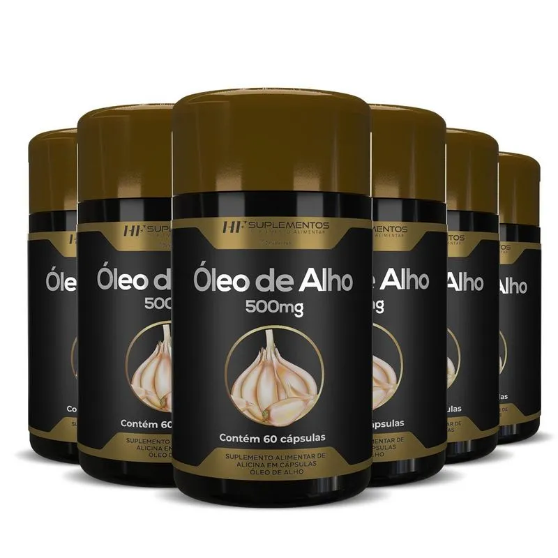 6x Oleo De Alho Premium 500mg 60caps Hf Suplementos