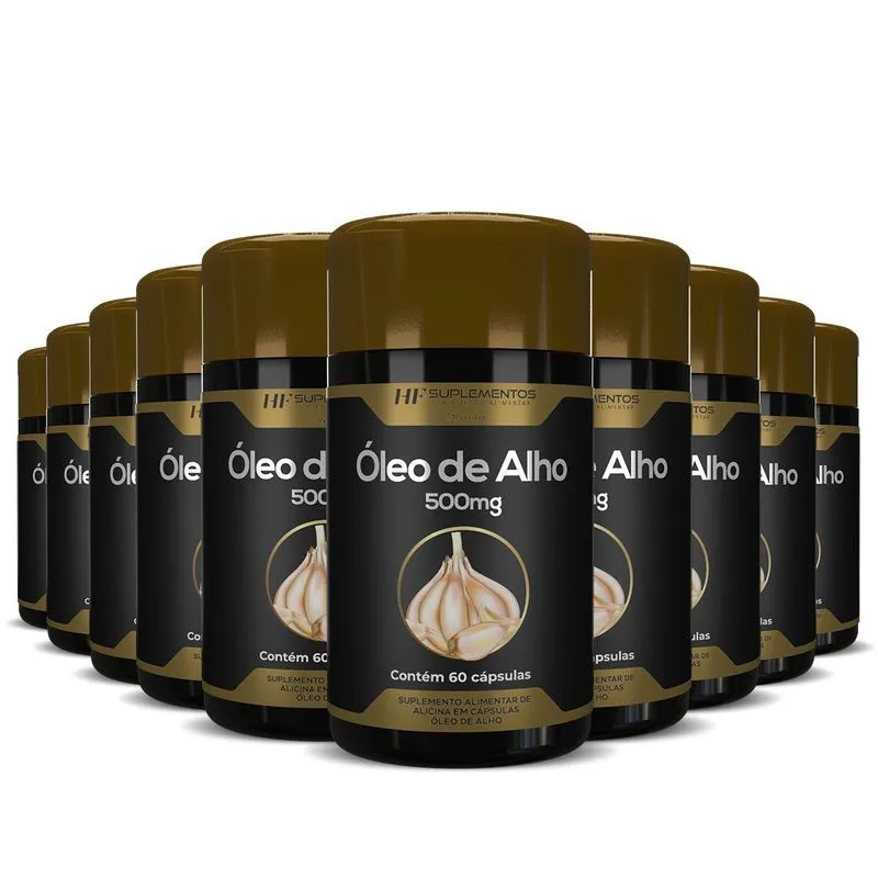 10x Oleo De Alho Premium 500mg 60caps Hf Suplementos