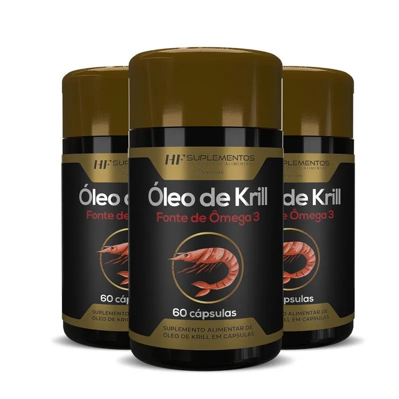 3x Oleo De Krill 60caps Hf Suplementos
