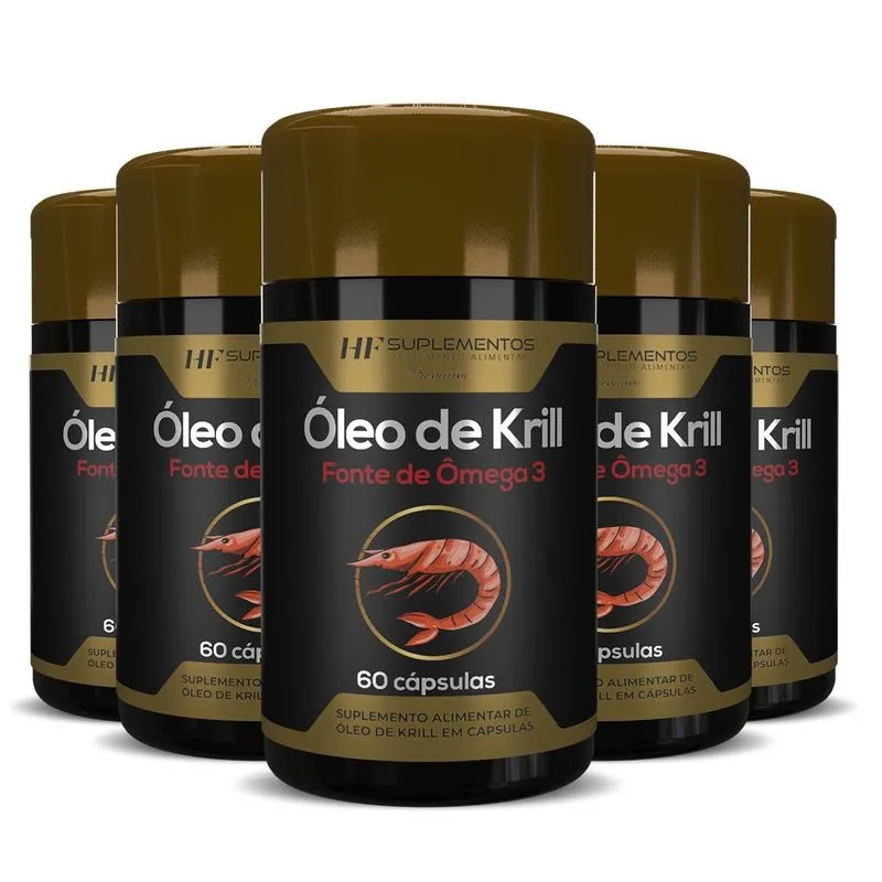 5x Oleo De Krill 60caps Hf Suplementos