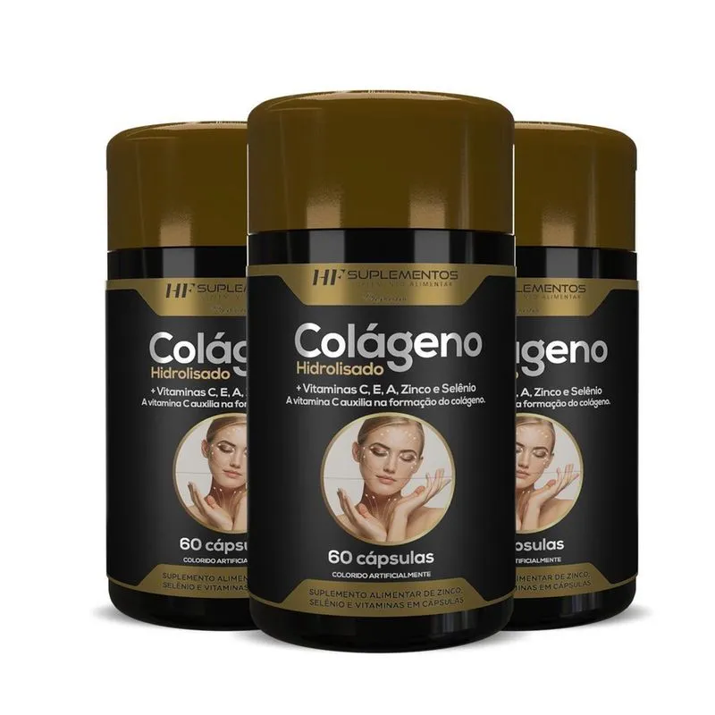 3X Colageno Hidrolisado + Vitaminas 60Caps Hf Suplementos
