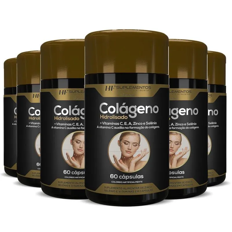 6X Colageno Hidrolisado + Vitaminas 60Caps Hf Suplementos
