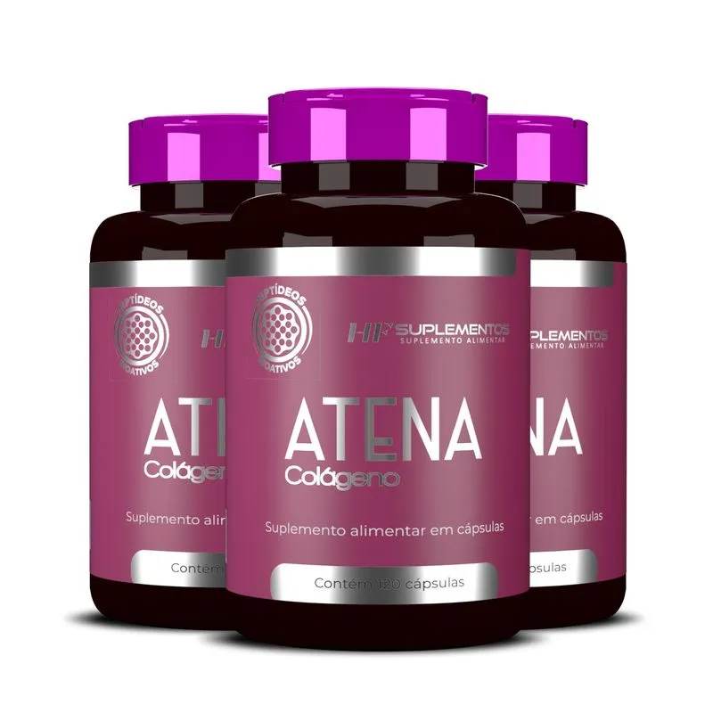 3x Atena Peptídeos Bioativos 120 Caps Hf Suplementos