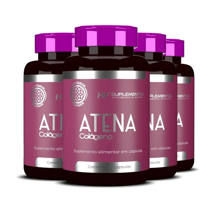 4X Atena Peptídeos Bioativos 120 Caps Hf Suplementos
