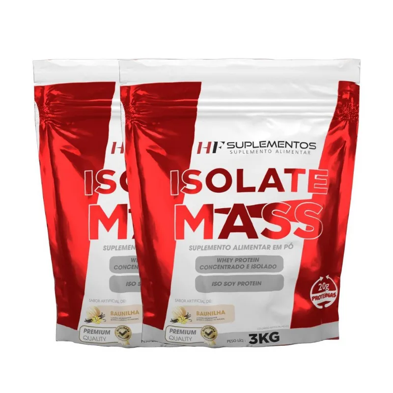 2x Hipercalorico Isolate Mass 3kg Baunilha Hf Suplementos