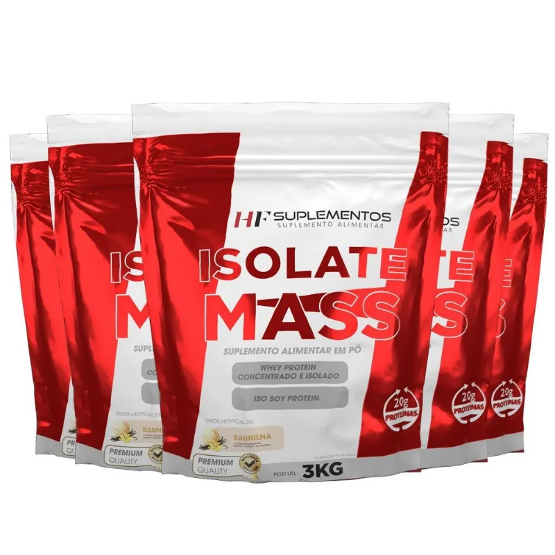 5x Hipercalorico Isolate Mass Baunilha 3kg Baunilha Hf