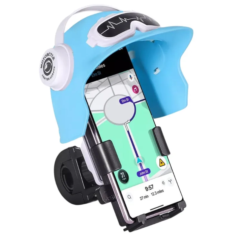 Suporte Capacete Para Celular Moto Bike Veicular Universal protege do sol e chuva ajustavel