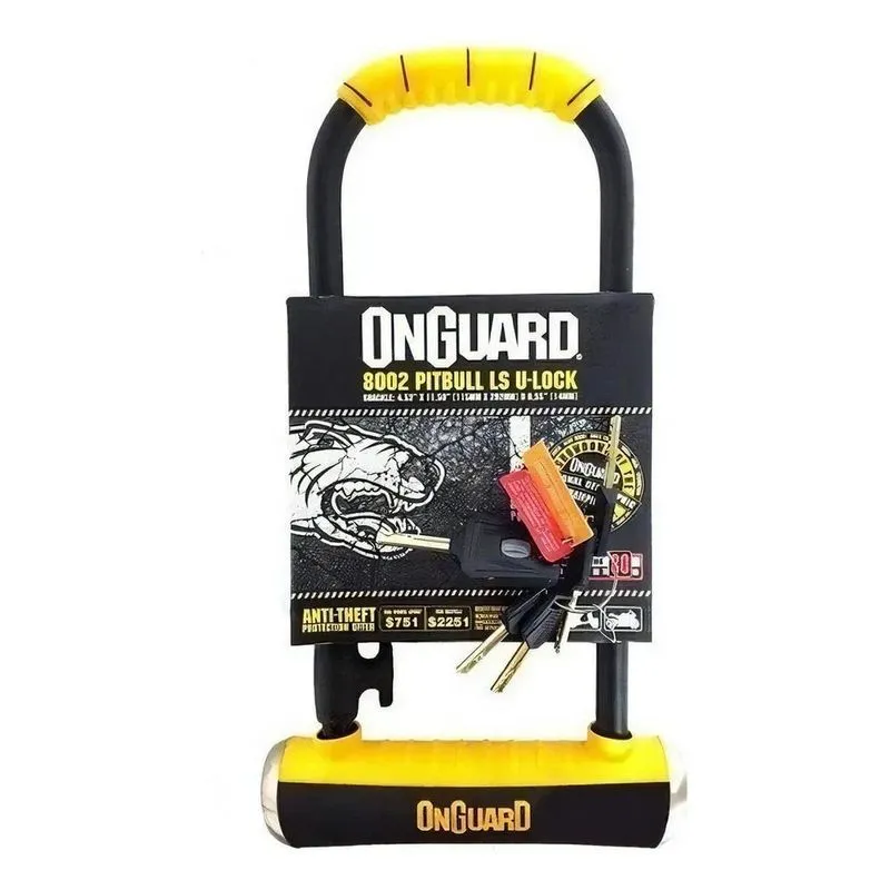 3x Cadeado Bicicleta Onguard Pitbull Ls U-lock 8002
