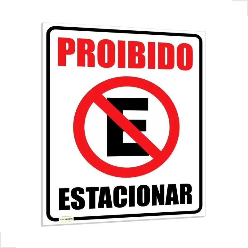 10x Placa De Sinalização Proibido Estacionar Garagem 40x32cm