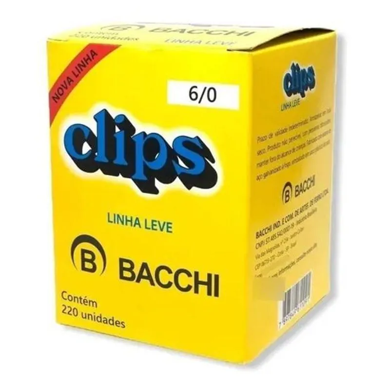 3x Clips 6/0 Com 220 Unidades Cor Cromado