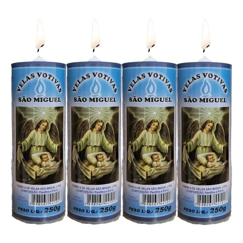 5x Vela 7 Dias Imagem Anjo Da Guarda (kit 4 Unidades)