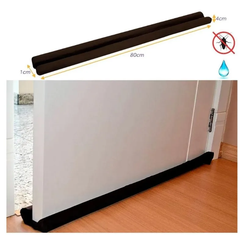 Kit 4 Protetor De Porta Residencial 80 Cm Preto