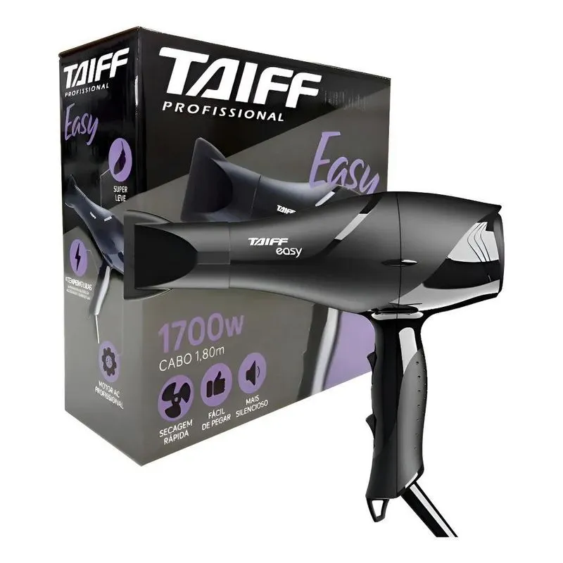 Secador De Cabelos Taiff Easy 1700w, Preto Cor