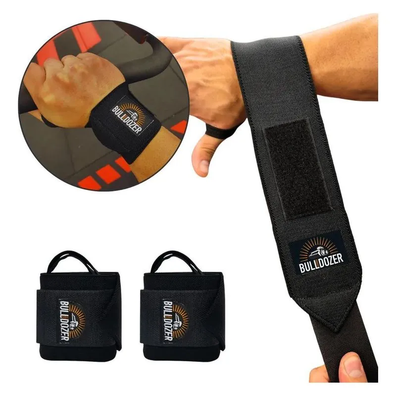 Par Munhequeira Elástica Pro Compressão Ajustável Musculação