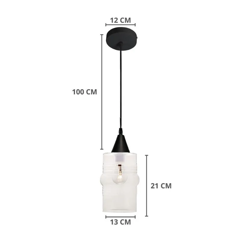Lustre Pendente Taschibra Ali Liso E27 Transparente Bivolt Ouro
