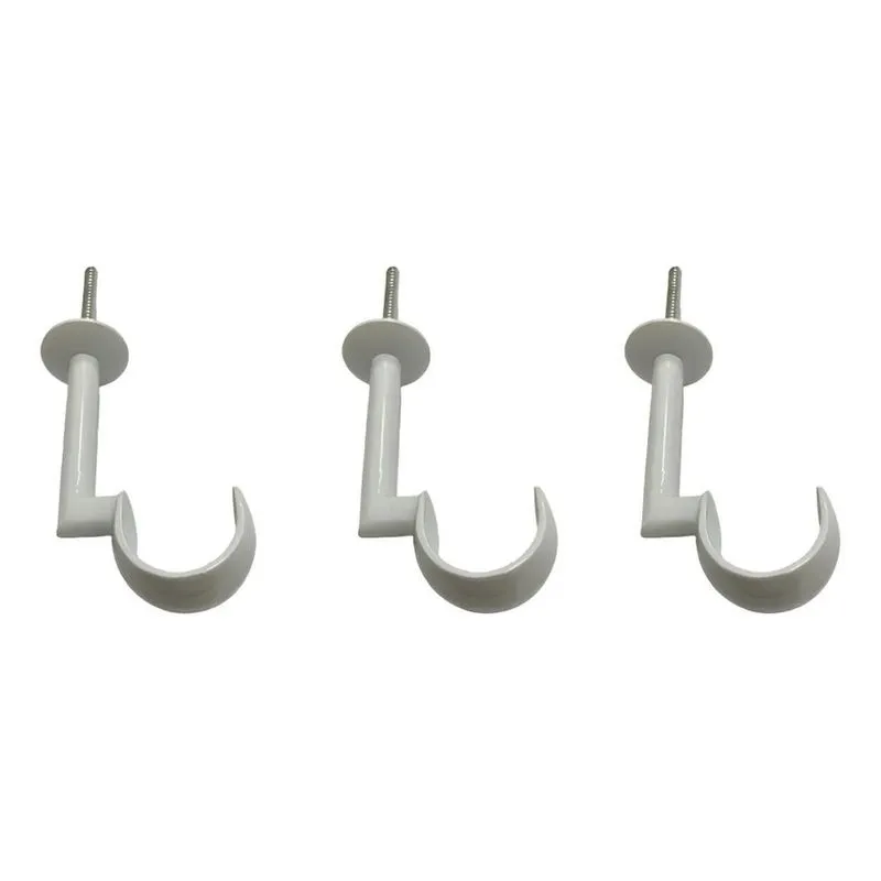 Kit 3 Suportes Teto Para Varão Cortina 28mm Cor