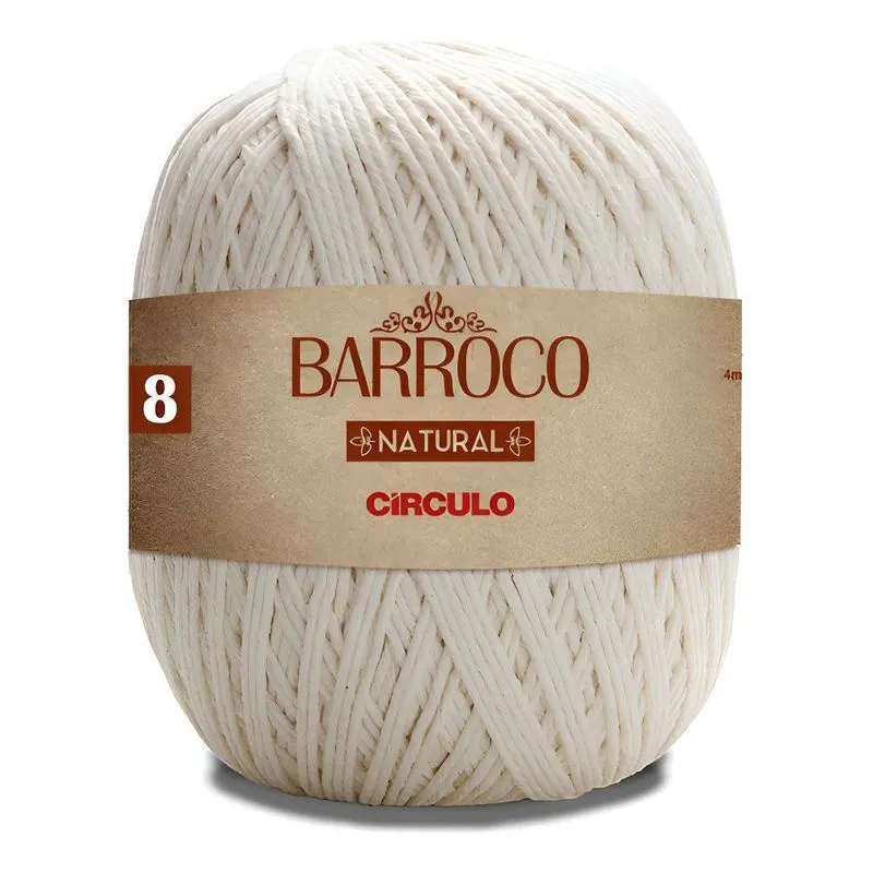 Linha Cordão Barbante Barroco Natural Círculo Nº8 - 700g Cor