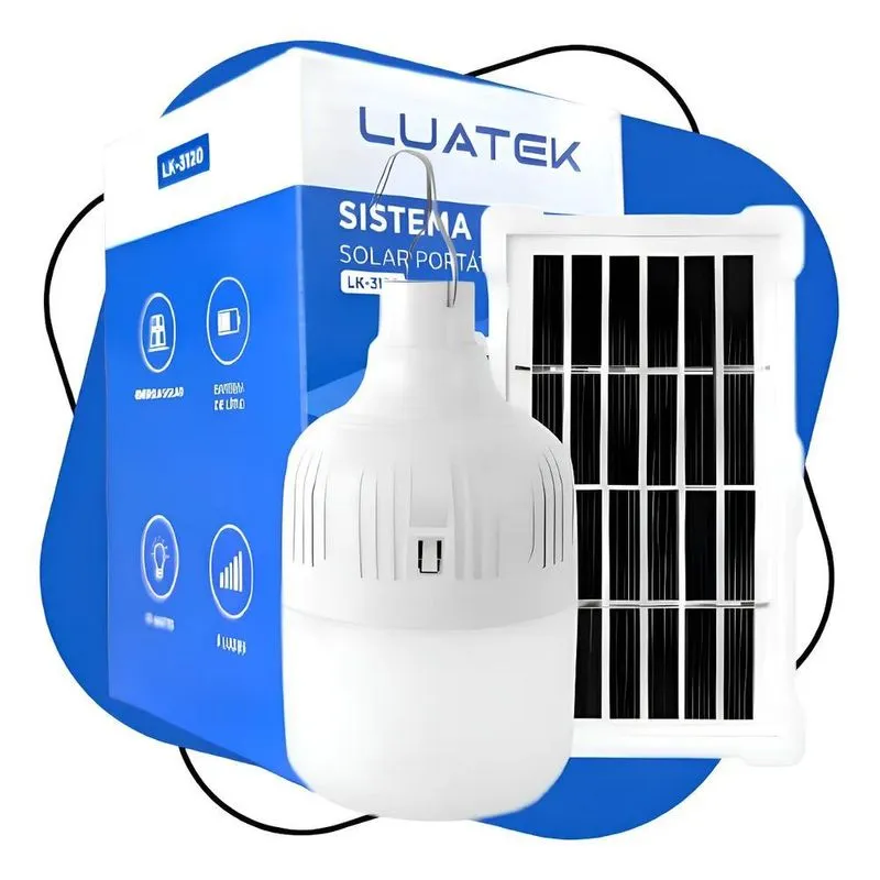 Lâmpada Luz Led Lampião Solar Recarregável Camping E Pesca