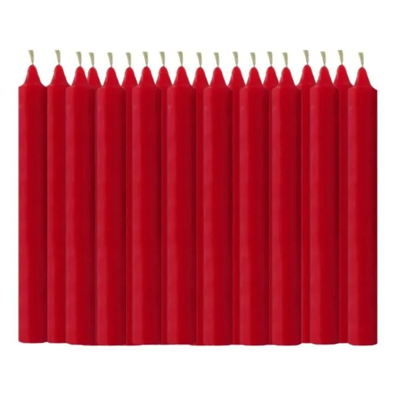 1 Kilo De Vela Palito 34 Velas Vermelha 18cm 100% Parafina